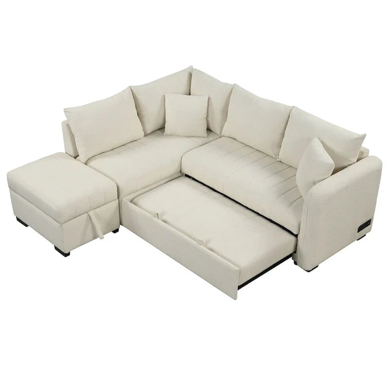Roomfitters L-Shaped Sleeper Sofa with USB Ports, Power Outlets, and Versatile Storage Ottoman - image 16