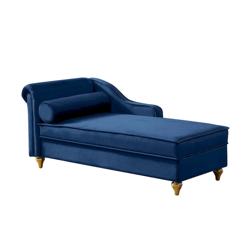 Contemporary Velvet Chaise Lounge Chair with Storage - image 25