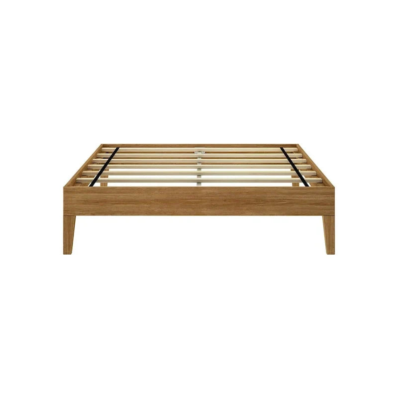 Full-Size Platform Bed with Plank and Beam Design - image 23