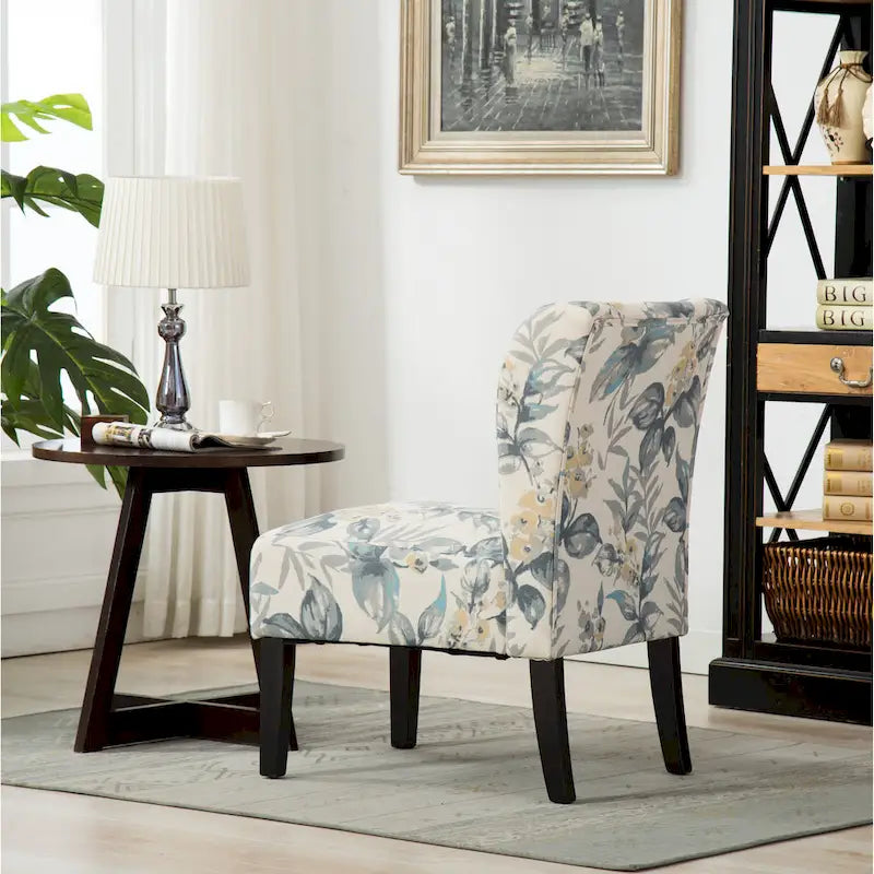 Blue Leaves 29.13 Upholstered Accent Chair featuring Wooden Legs - image 4