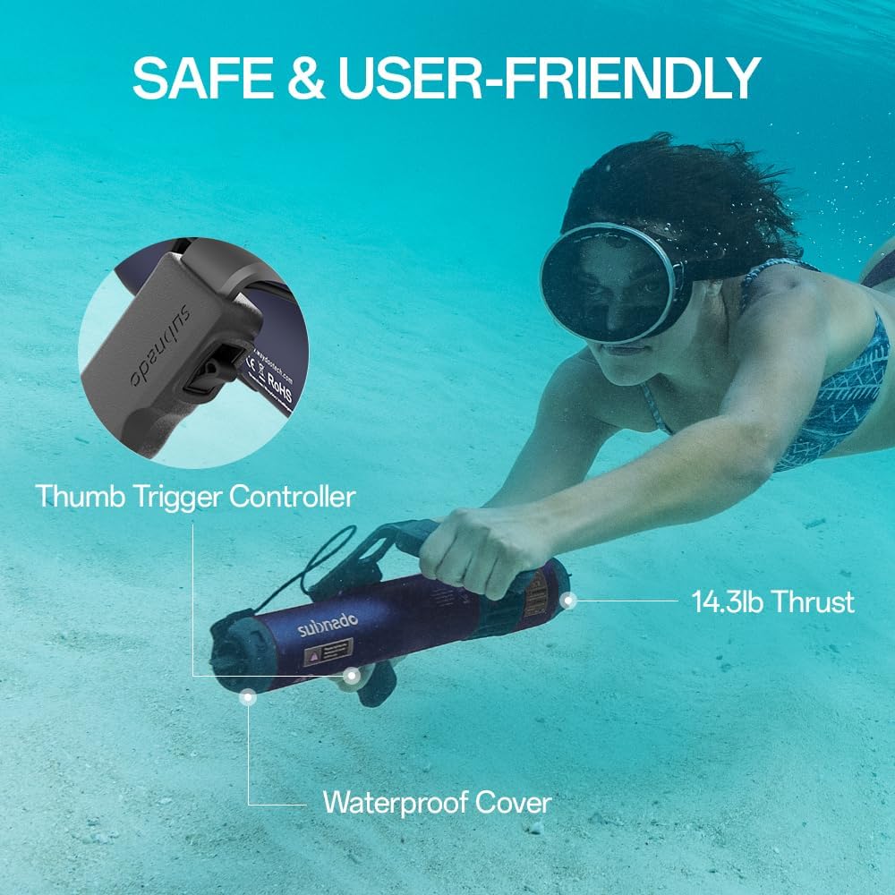 Waydoo Subnado Underwater Scooter Lite, Water Sports Diving Scooter with Removable Handle, Compact and Portable Water Scooter for Adults&Kids, Scuba Diving Snorkeling Sea Scooter Multiple Uses, Blue - image 4