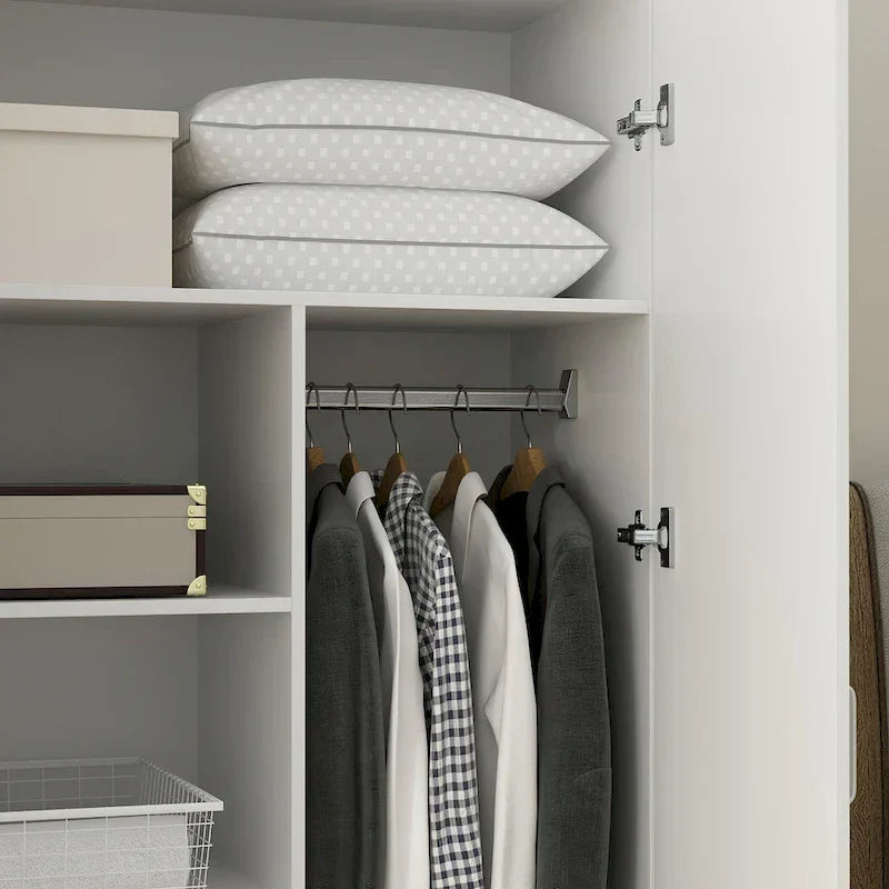 Freestanding 2-Door Bedroom Armoire with Hanging Rod - image 7