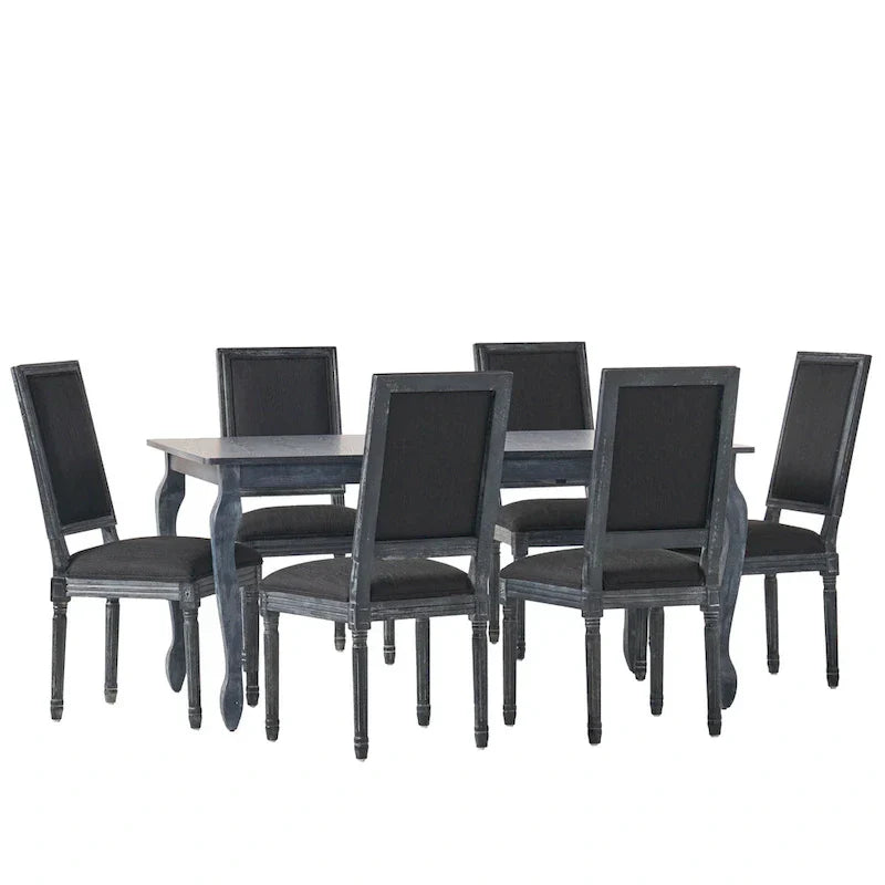 7-Piece French Country Dining Set with Butterfly Leaf Extension - image 27