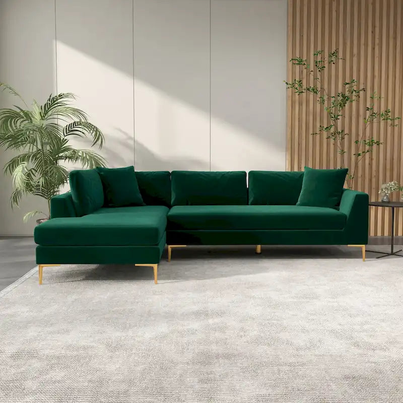 Mae Velvet Corner Sectional Sofa in Mid-Century Modern Style - image 17