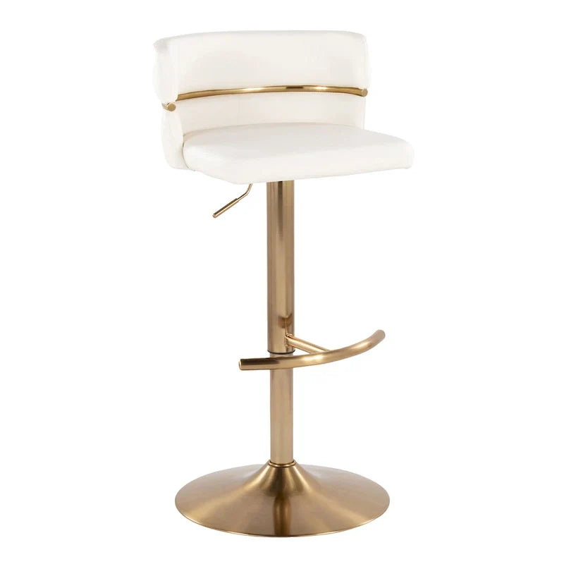 Set of 2 Silver Orchid Lena Adjustable Bar Stools with Rounded T Footrest - image 32