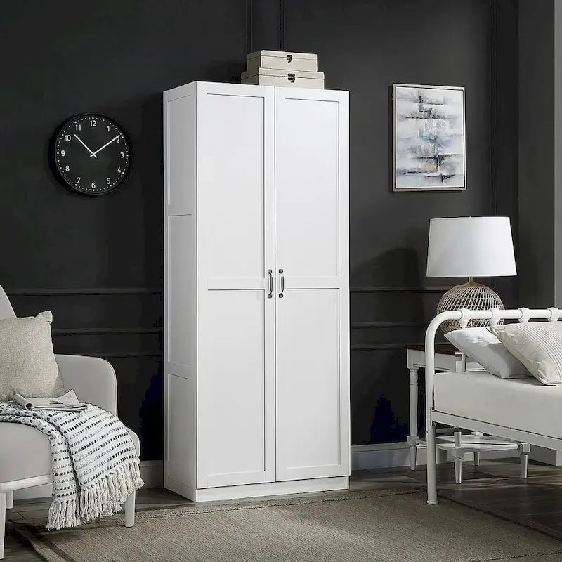 Modern Storage Wardrobe Cabinet with Doors and Multi Compartment Shelves - image 14