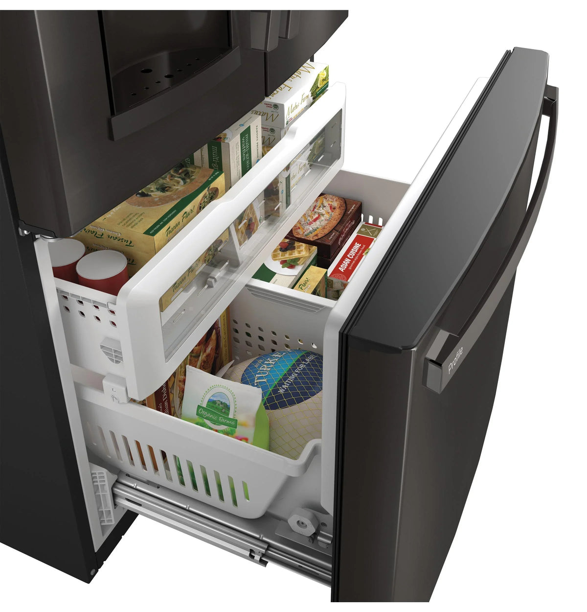 GE Appliances PFE28KBLTS 36 Inch French Door Refrigerator Black Stainless Steel - image 3