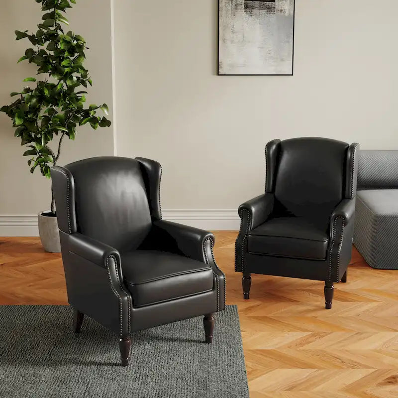 Pair of Stylish Upholstered Accent Chairs with Patterns for Living Room - image 27