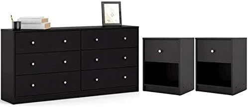 Home Square 3 Piece Bedroom Set with 6-Drawer Double Dresser - image 1