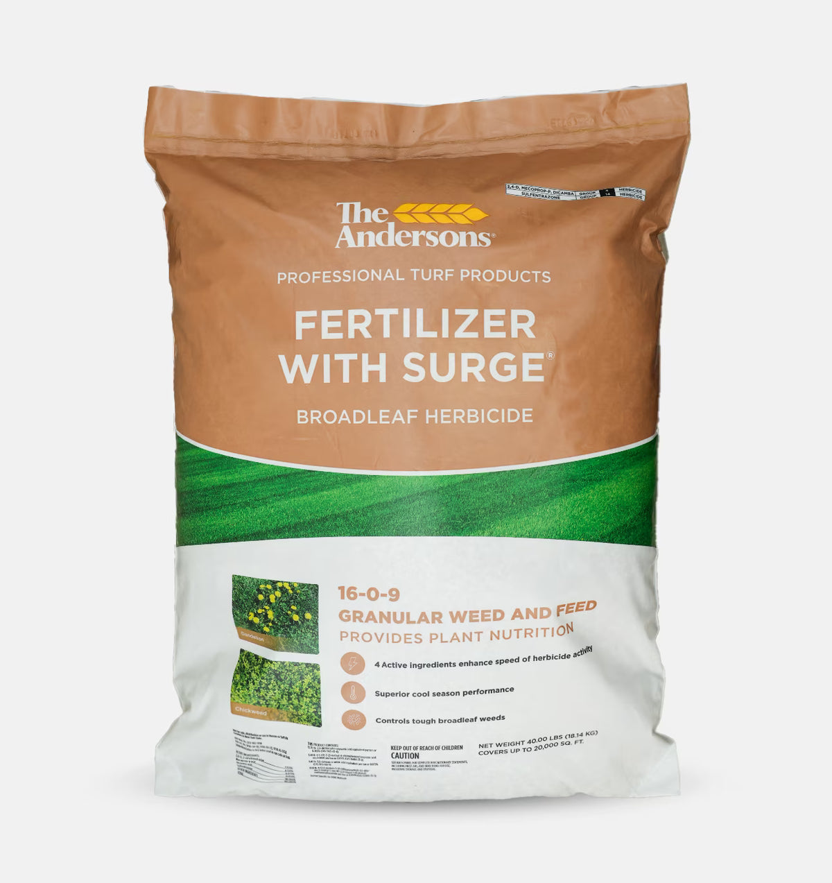 The Andersons Professional Surge Weed and Feed 16 - 0 - 9 Post - Emergent Weed Control and Fertilizer - Covers up to - image 1