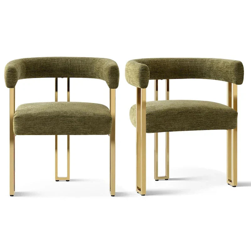 Set of 2 Chenille Upholstered Armchairs - image 17