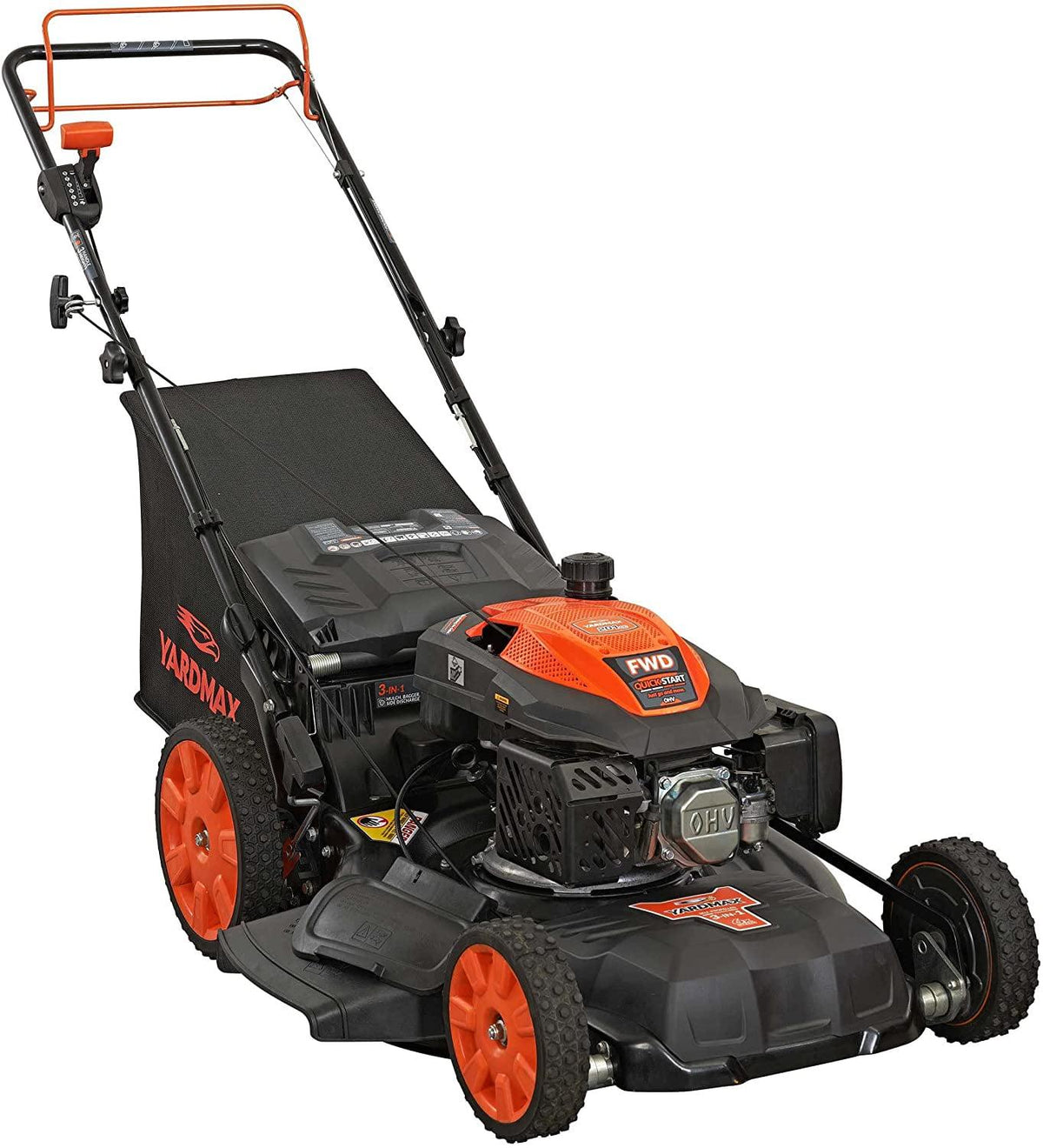 YG2860 22′′ 201cc 3-in-1 Gas Self-Propelled Lawn Mower with CVT and High Wheels - image 1