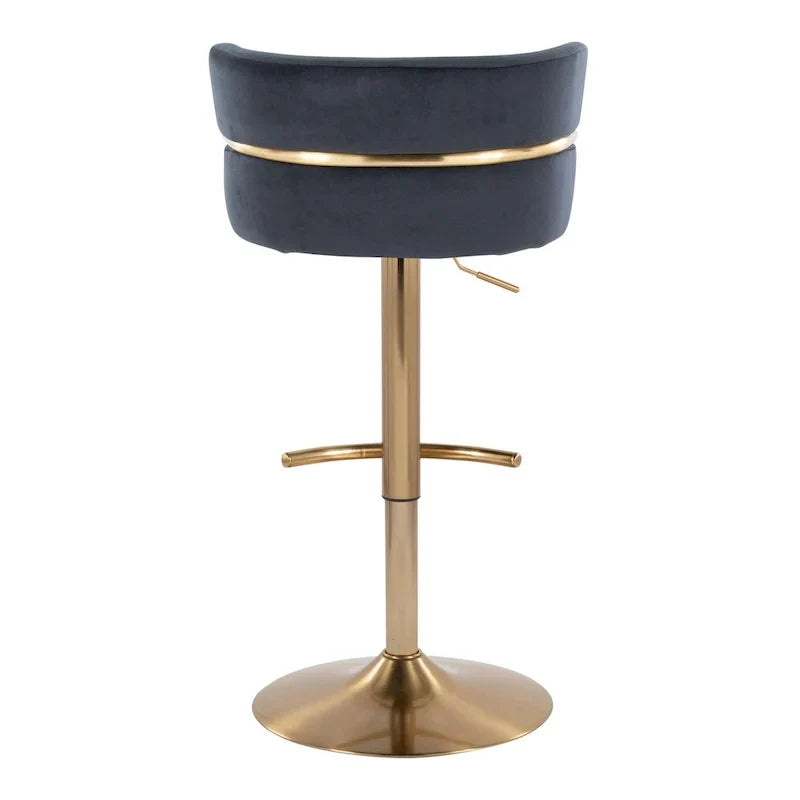 Set of 2 Silver Orchid Lena Adjustable Bar Stools with Rounded T Footrest - image 25
