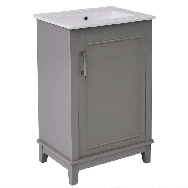 Contemporary 20-Inch Compact Bathroom Vanity Cabinet with Ceramic Sink - image 6