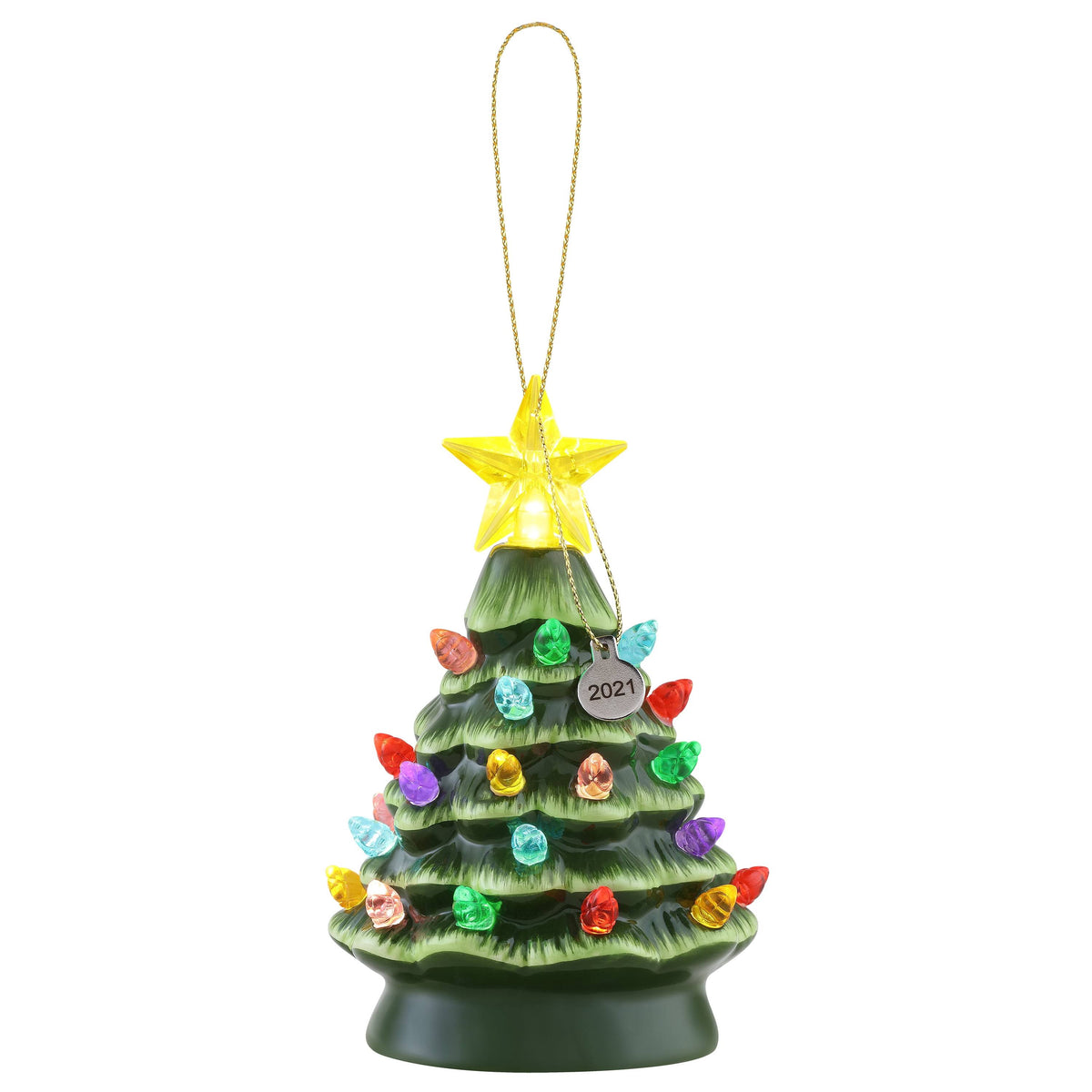 Mr. Christmas Ceramic Tree Ornament - Green - 5" - image 1