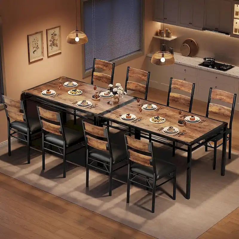 5-Piece Dining Table Set for 4 – Space-Saving Kitchen Set with Upholstered Chairs - image 3
