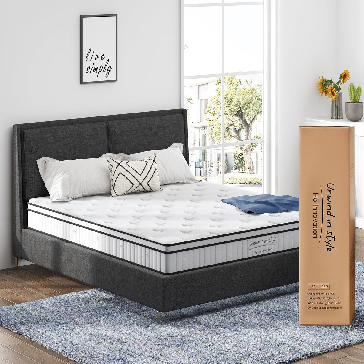 Queen Mattress, PAPROOS 12 Inch Hybrid Mattress in a Box, Individual Pocket Spring Mattress with Full Support, Cool Queen Size Mattress with Breathable Knitted Fabric, Medium Firm, CertiPUR-US, White - image 11
