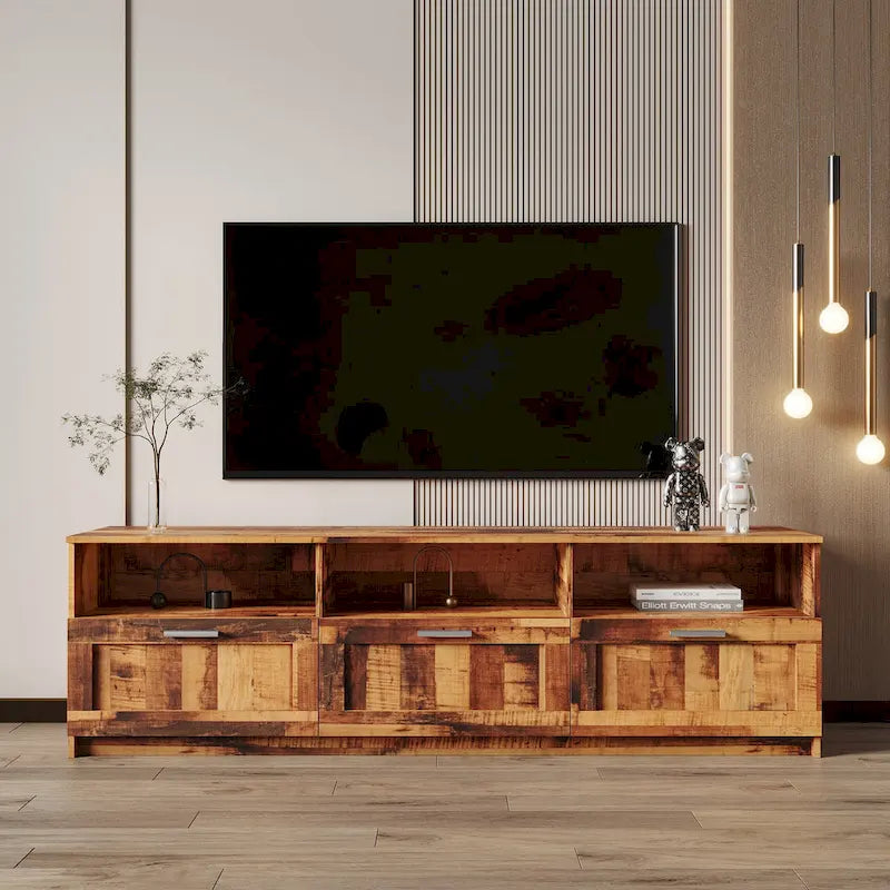 Contemporary 70.87" TV Cabinet with 3 Storage Drawers - Stylish Entertainment Center for Living Room - image 45