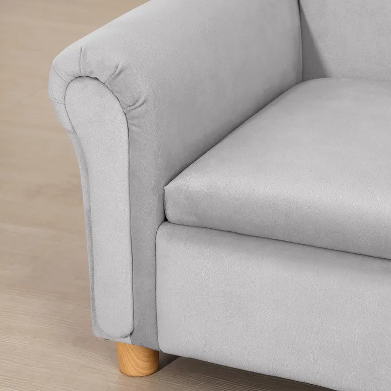 Qaba Kids Sofa with Wooden Armrests - Toddler Couch for Preschool and Kindergarten Rooms Featuring Hidden Storage - image 10