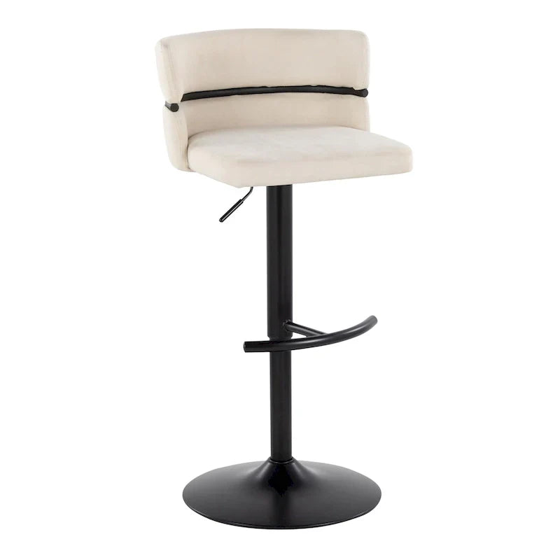 Set of 2 Silver Orchid Lena Adjustable Bar Stools with Rounded T Footrest - image 6
