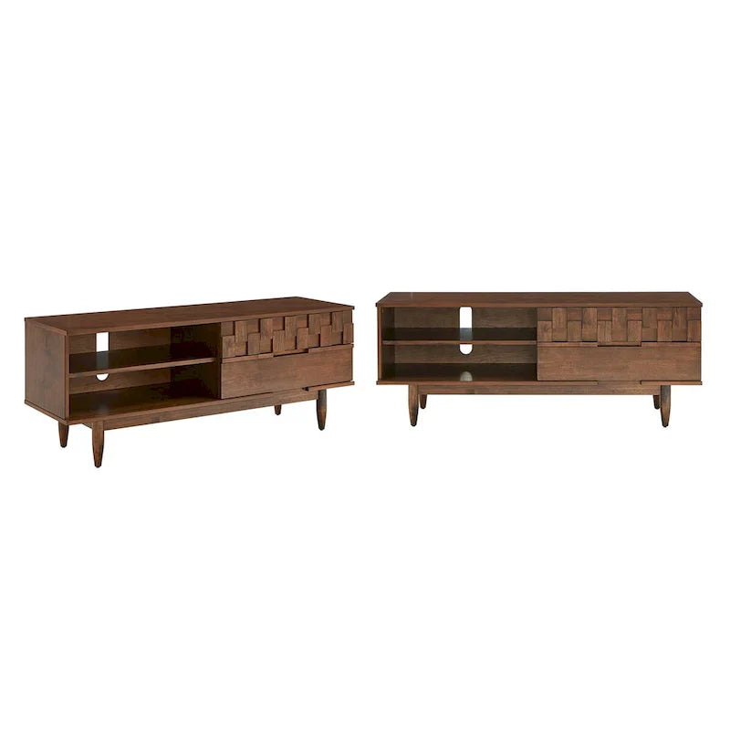 Bardolino 59-Inch Mid-Century Wood TV Stand with 2 Drawers - image 2