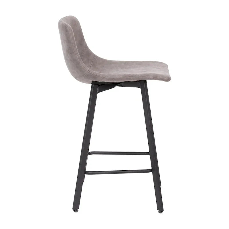 Pair of Armless Upholstered Metal Counter Stools - image 26