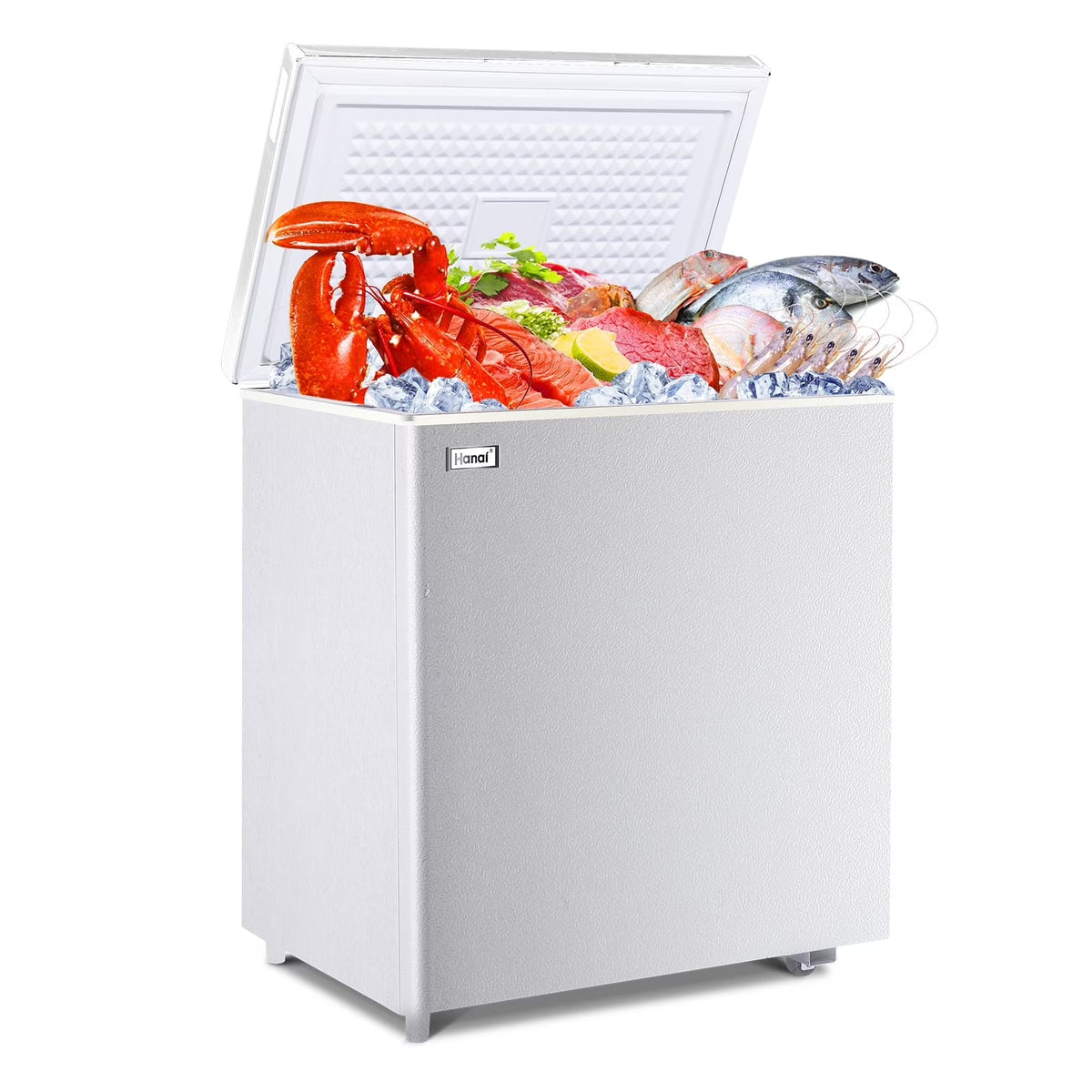 5.0 Cubic Chest Freezer - Compact Deep Freezer with Top Open Door and Removable Storage Basket, 7 Gears Temperature Control, Energy Saving - image 1