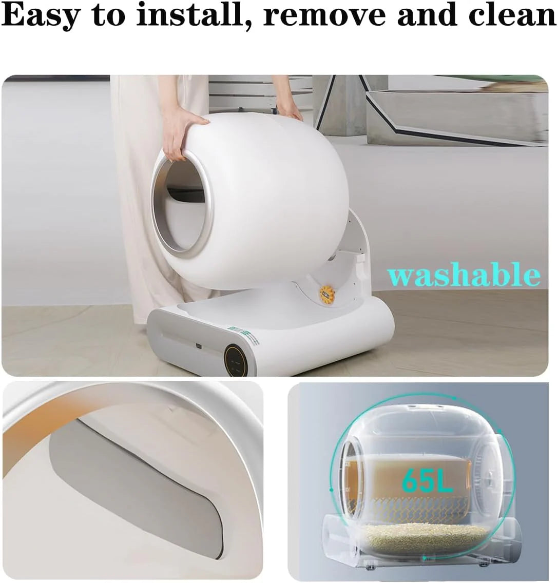 Self-Cleaning Cat Litter Box, Smart Cat Litter Cleaning Robot with APP Control, Automatic Cat Litter Box, Secure Alert/Health Monitor/Ionic Deodorizer/for Multiple Cats Updated - image 13