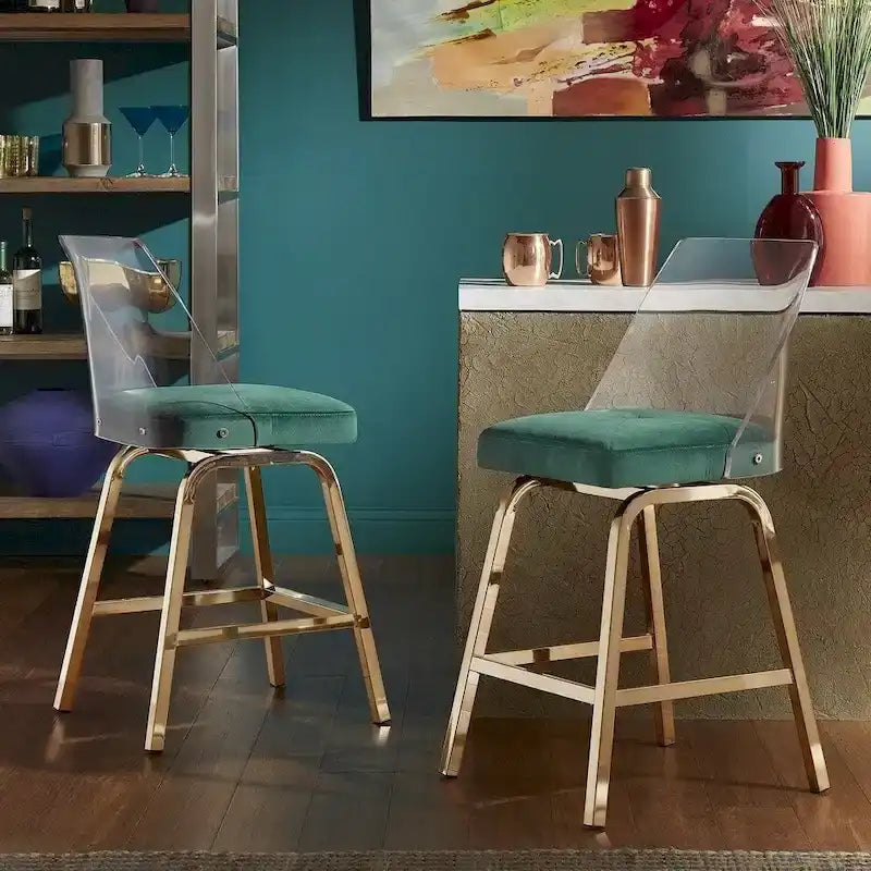 iNSPIRE Q Bold Lennox Velvet Counter Height Stools - Set of 2 - image 8