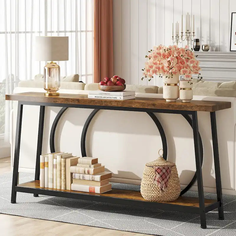 70.9-Inch Extra Long Narrow Console Table with Storage for Sofa or Couch - image 12
