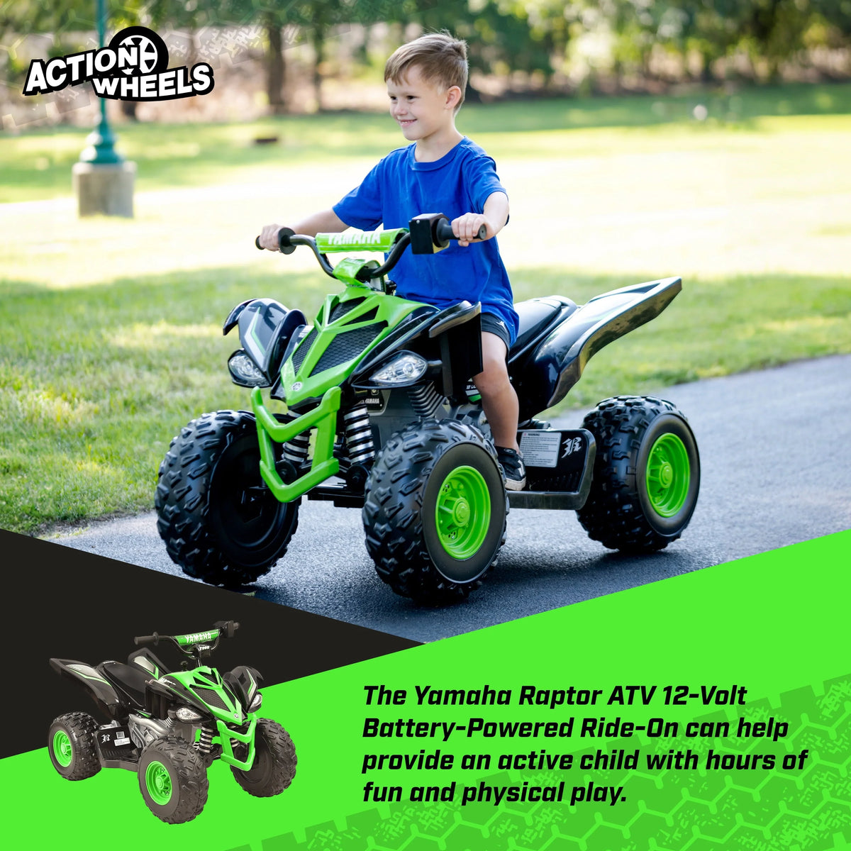 Yamaha 12V Raptor ATV Powered Ride-on for Boys & Girls, Ages 3+, up to 5 MPH - image 8