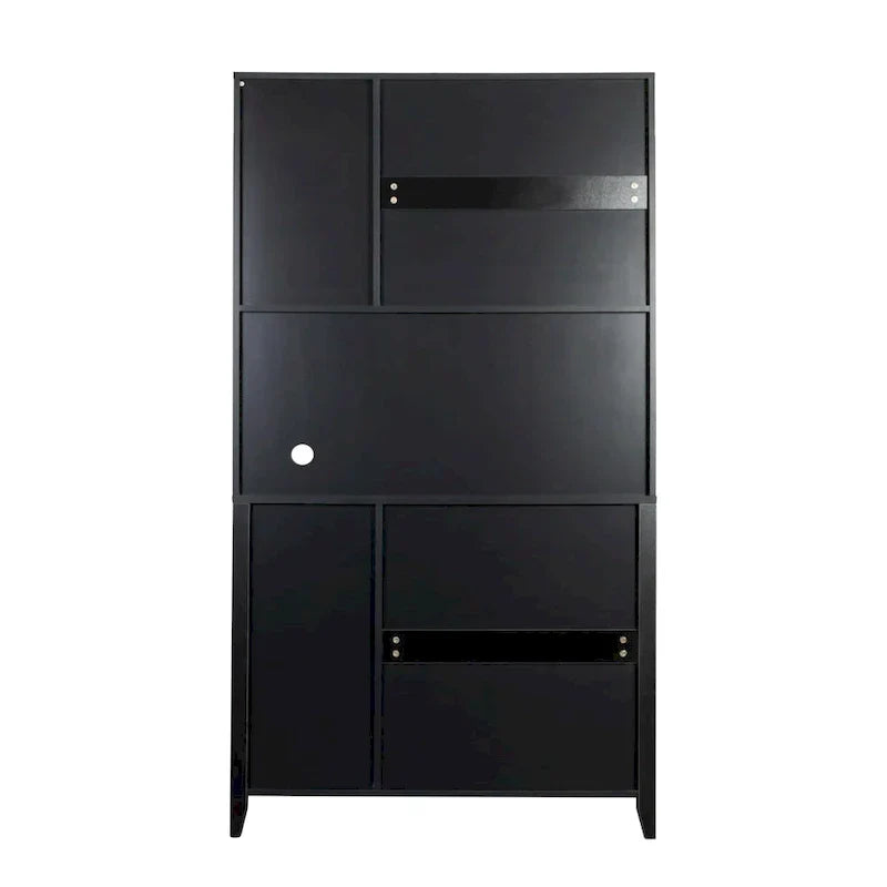 Spacious Kitchen Pantry Storage Cabinet Featuring Glass Doors - image 8