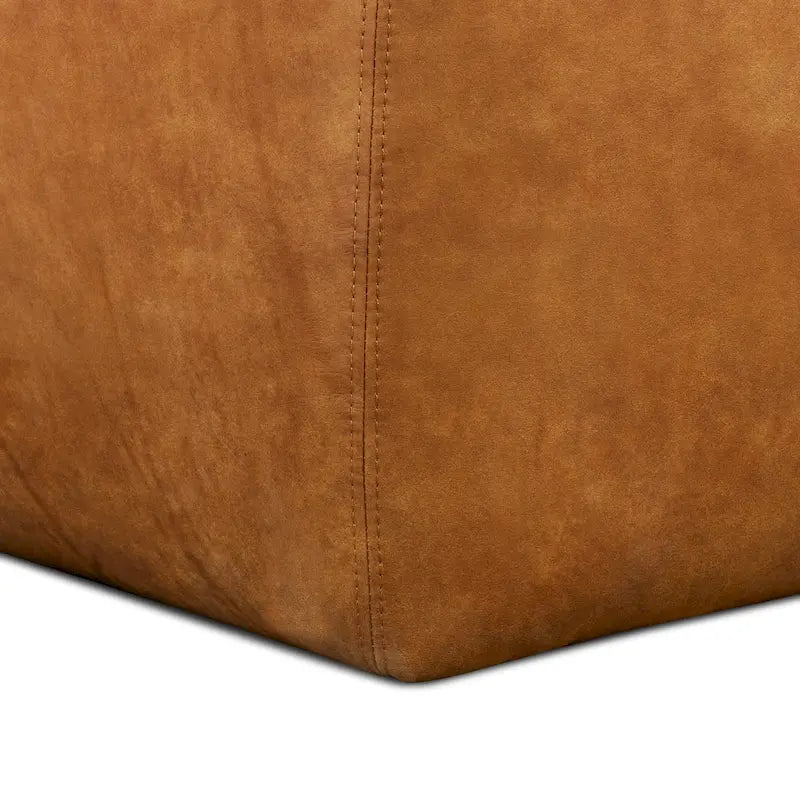 Poly & Bark Denver Leather Ottoman - Authentic Full Grain Italian Leather - image 16