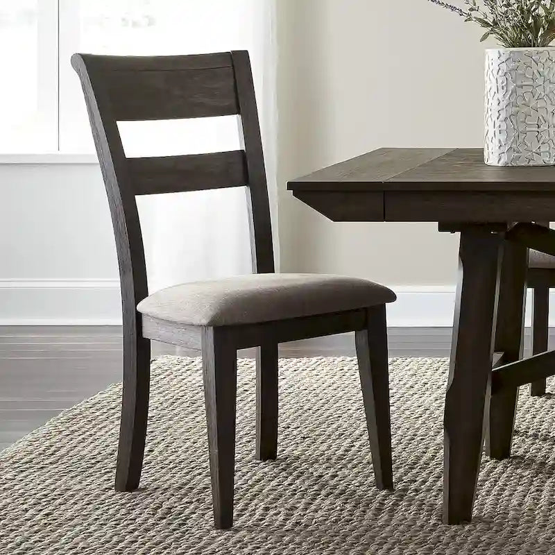 7-Piece Trestle Table Set with Double Bridge in Dark Chestnut - image 5