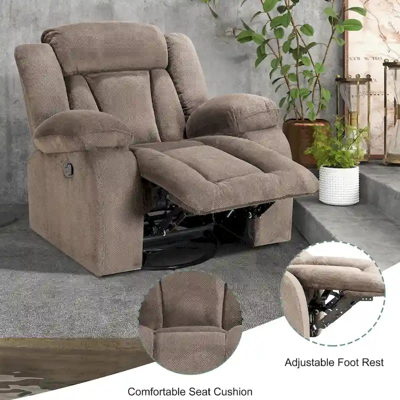 Upholstered Recliner with Rocking and Swiveling Features - image 7
