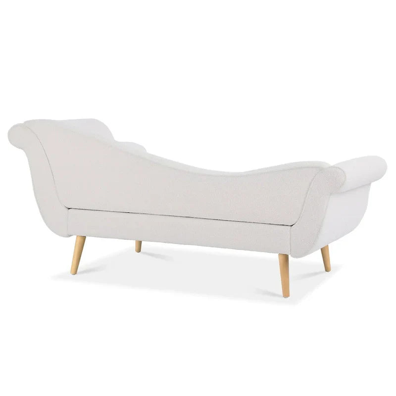 Upholstered Indoor Chaise Lounge Chair with Scroll Arms, Reclining Feature, Rolled Accent Pillow, and Sturdy Solid Wood Legs - image 30