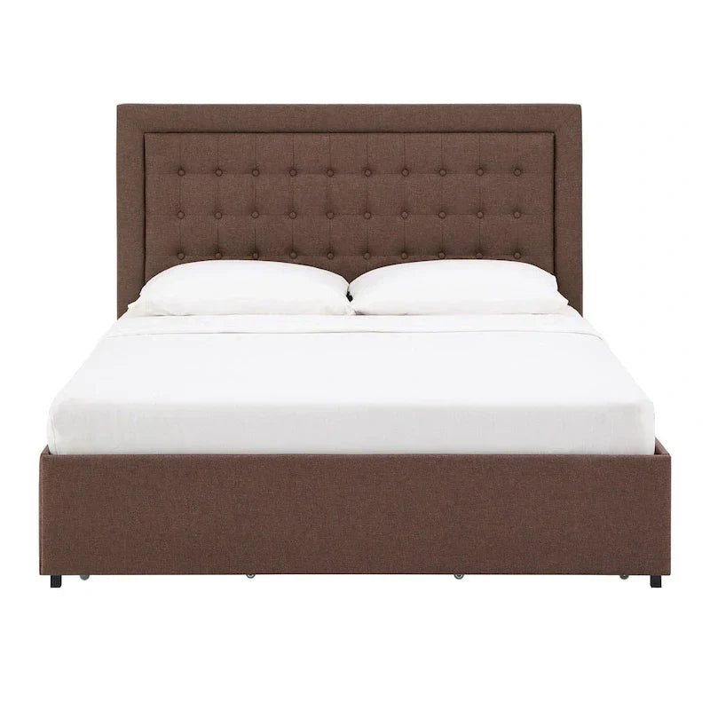 iNSPIRE Q Classic Arlert Tufted Linen Headboard Storage Platform Bed - image 4