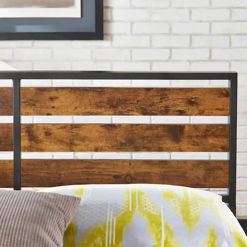 Aabira Low Profile Metal Platform Bed with Wooden Finish Panels by iNSPIRE Q Classic - image 6