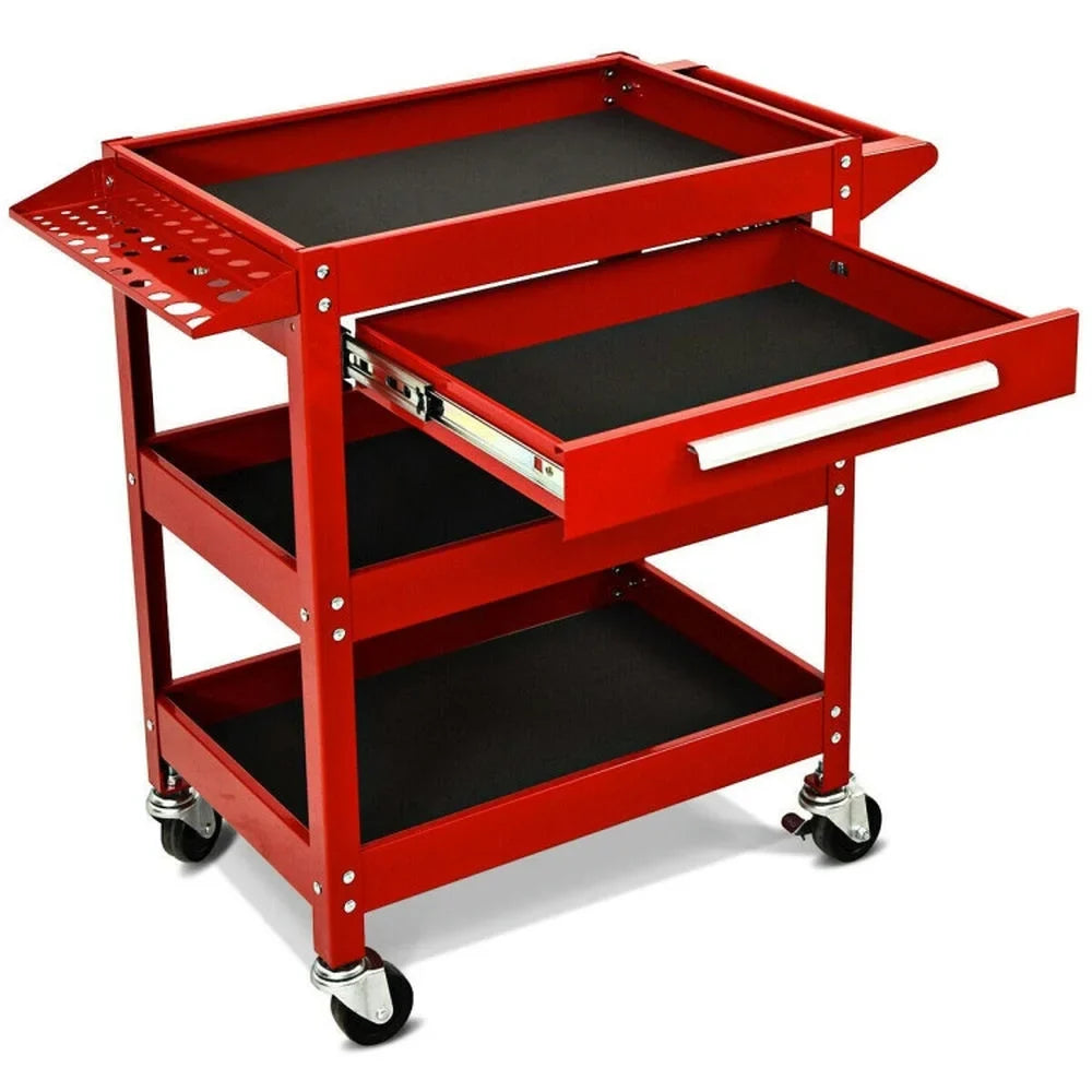 Spaco Rolling Tool Cart Mechanic Cabinet Storage ToolBox Organizer with Drawer-Black, Utility Cart on Wheels for Warehouse Garage Cleaning Office - image 11