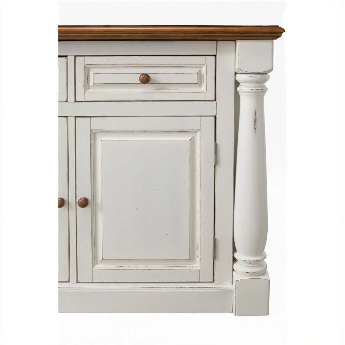 Bowery Hill Antiqued Kitchen Island in Antiqued White - image 4
