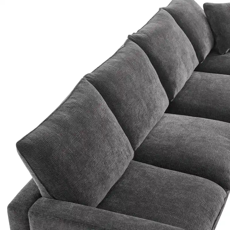 Nestfair Contemporary U-Shaped Modular Sofa Set - 7-Seater Chenille Sectional Couch with 2 Included Pillows - image 7
