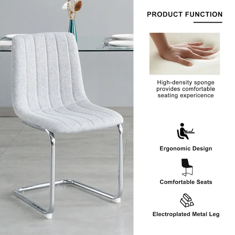 4-Piece Modern Dining Chair Set with Metal Legs - image 14