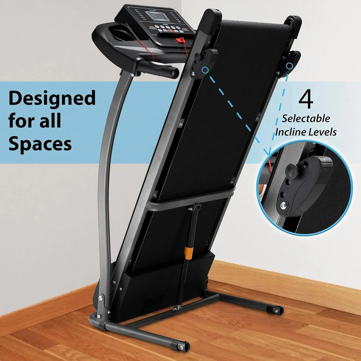 SereneLife Folding Treadmill - Foldable Home Fitness Equipment with LCD for Walking & Running - Cardio Exercise Machine - Preset and Adjustable Programs - Bluetooth Connectivity - image 7