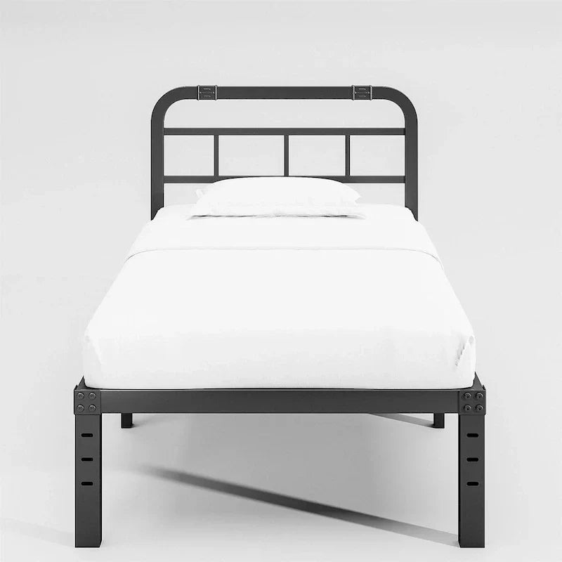 Industrial Metal Bed Frame with Headboard and Reinforced Support - image 2