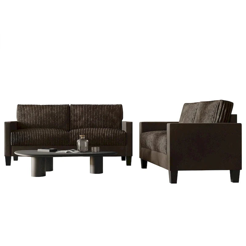 CraftPorch Velvet Upholstered Mid-Century Modern Corduroy 2-Piece Living Room Set - image 6