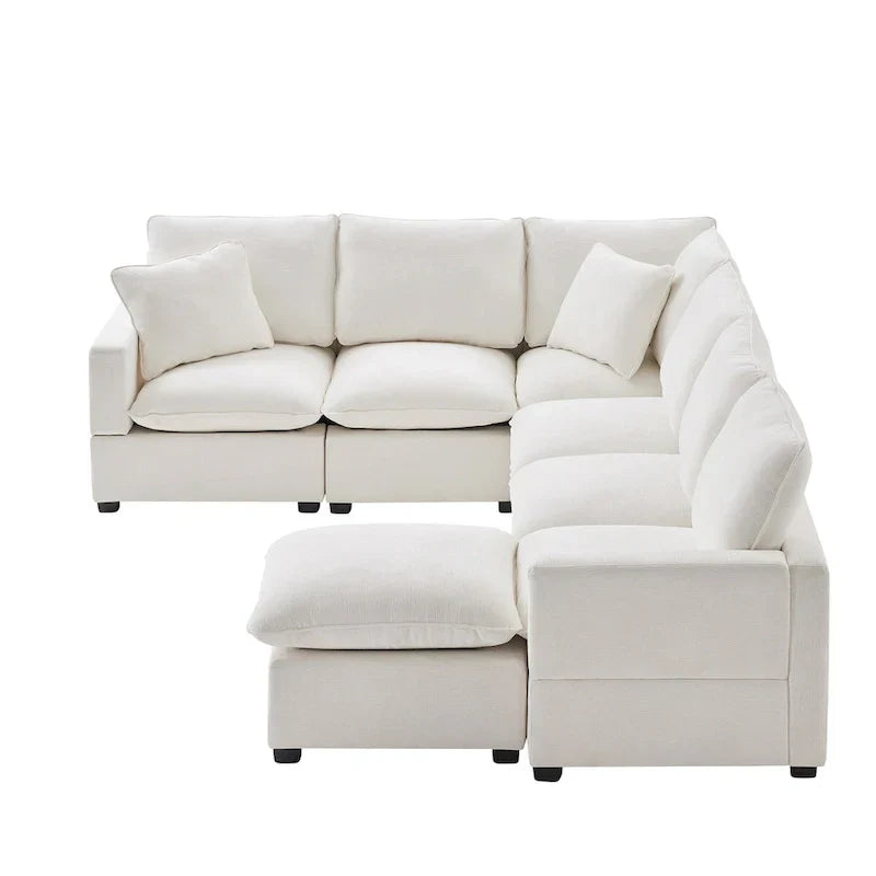 Nestfair Contemporary U-Shaped Modular Sofa Set - 7-Seater Chenille Sectional Couch with 2 Included Pillows - image 13