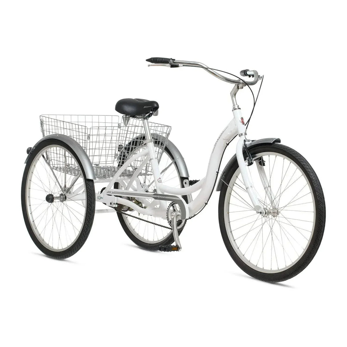 Schwinn Meridian Adult Tricycle Bike Mens and Womens Three Wheel Beach Cruiser 26-inch Wheels Low Step-Through Frame Wide Seat Rear Folding Basket Sin - image 1