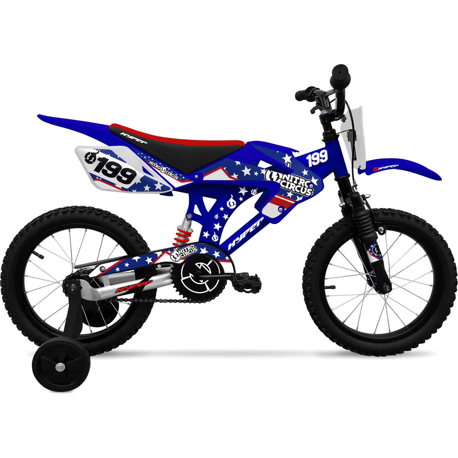 16" Hyper Bicycles Nitro Circus Motobike, Blue, Unisex, Child, Kids Age 4-8 Years - image 1