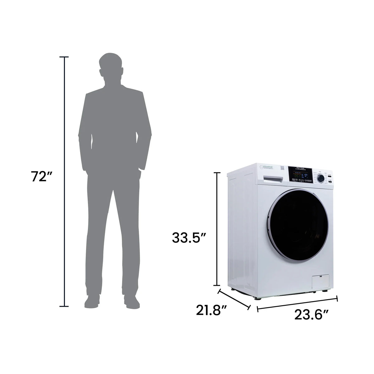 Equator Combination Washer Dryer Ventless/Vented Pet cycle 1.62cf/15lbs 110V with Adjustable legs - image 2