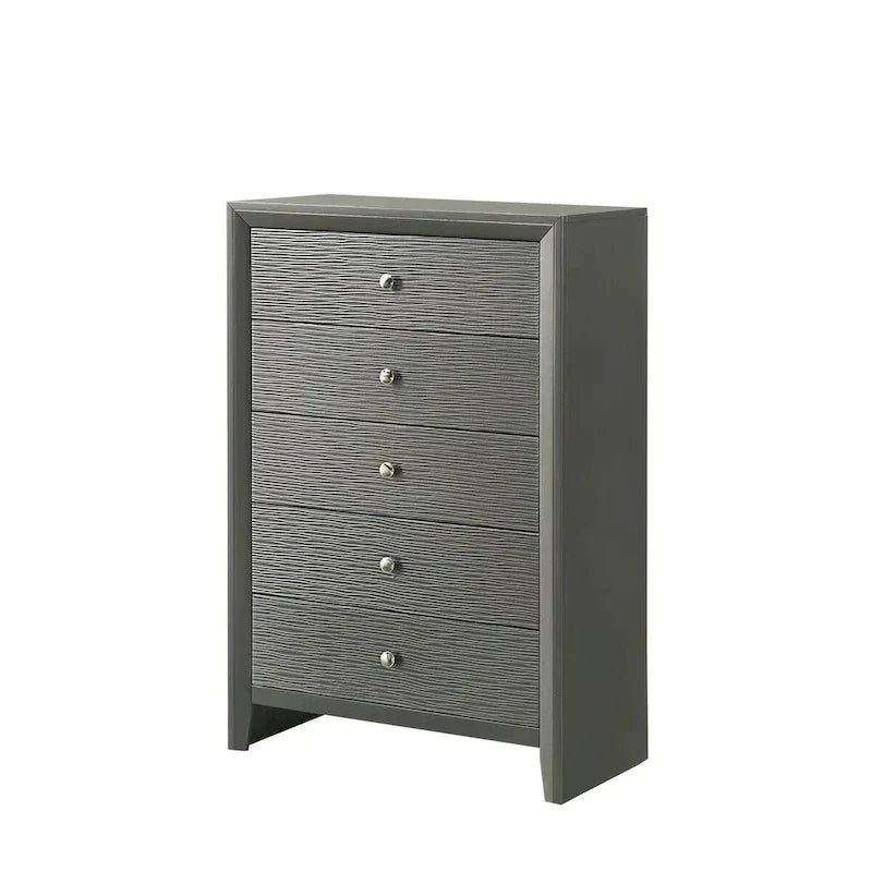 3-Piece Gunmetal Gray Panel Bedroom Set by Sim - image 8